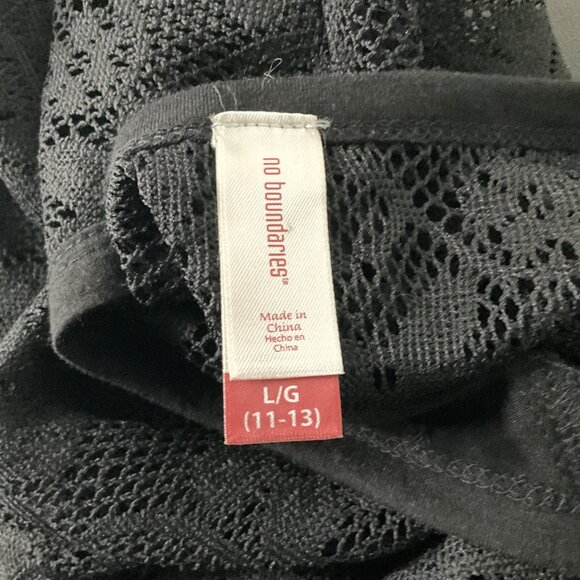 No Boundaries Top Womens Sz L Black Mesh Sheer Lace Long Sleeve Pullover‎ - Picture 8 of 9